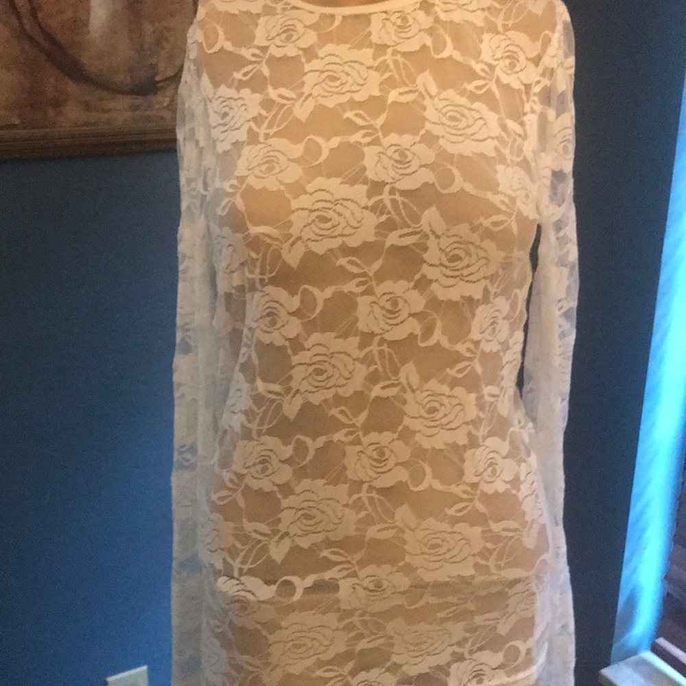 Gorgeous all lace long sleeve white shirt.
